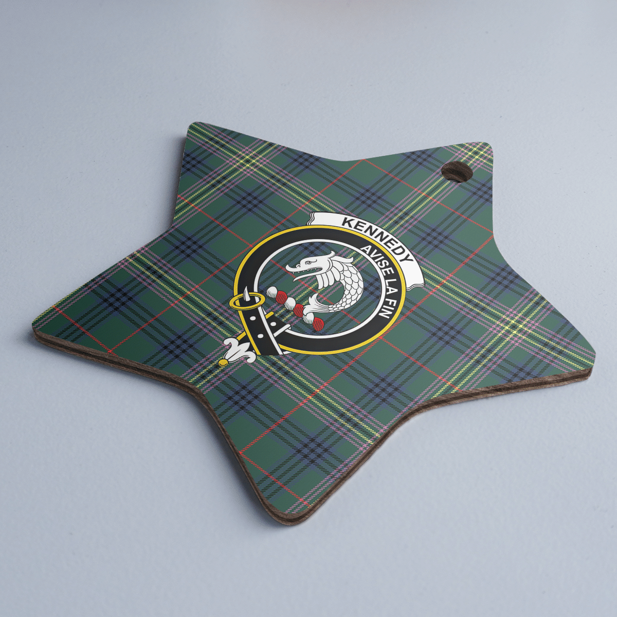 Clan Kennedy Modern Tartan Crest Star Ceramic Ornament AO38 Kennedy Modern Tartan Tartan Christmas   