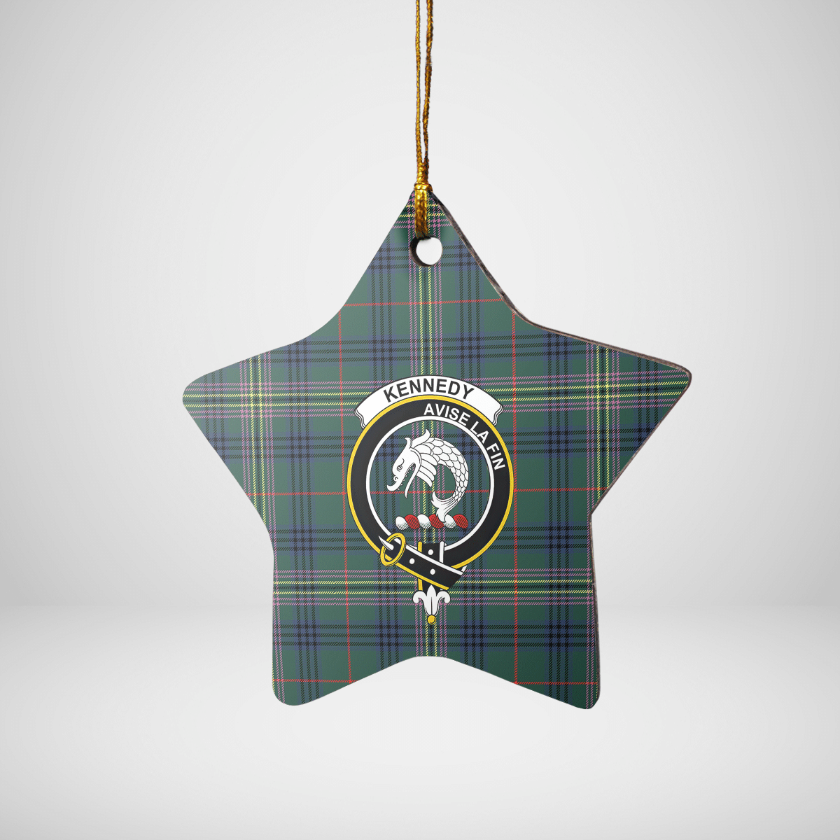 Clan Kennedy Modern Tartan Crest Star Ceramic Ornament AO38 Kennedy Modern Tartan Tartan Christmas   