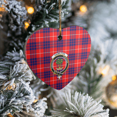 Clan Hamilton Modern Tartan Crest Heart Ceramic Ornament HL57 Hamilton Modern Tartan Tartan Christmas   