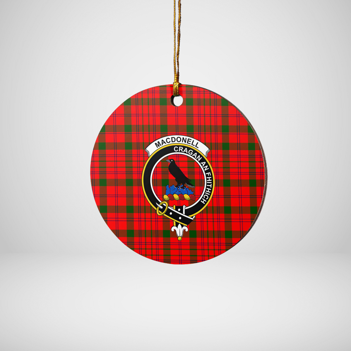 Clan MacDonnell of Keppoch Modern Tartan Crest Round Ceramic Ornament BR78 MacDonnell of Keppoch Modern Tartan Tartan Christmas   