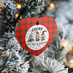 Clan MacDonald of Sleat Tartan Tartan Crest Gnome Heart Ceramic Ornament LB24 MacDonald of Sleat Tartan Tartan Christmas   