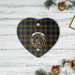 Clan Clelland Modern Tartan Crest Heart Ceramic Ornament ZK75 Clelland Modern Tartan Tartan Christmas   