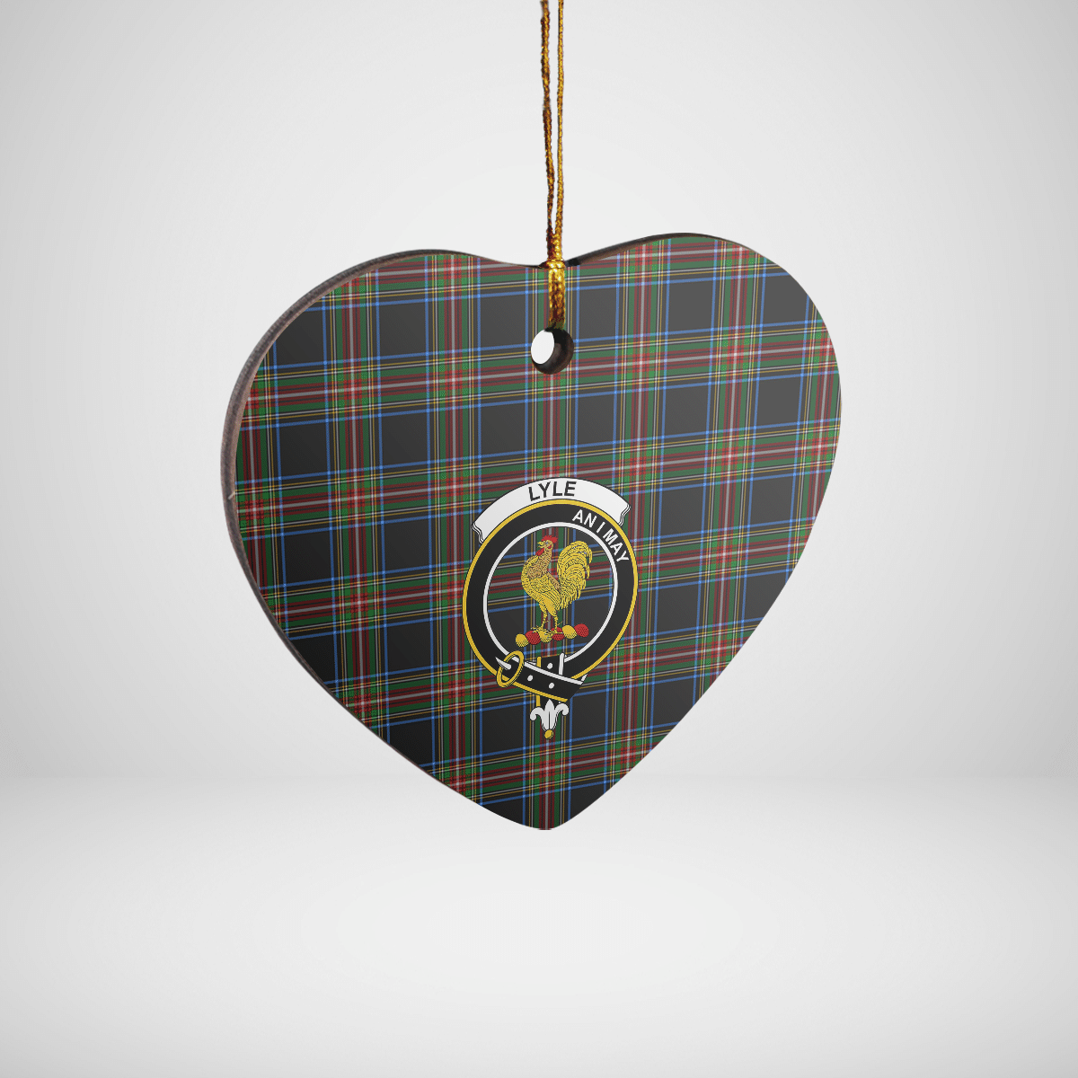 Clan Lyle Tartan Crest Heart Ceramic Ornament VR12 Lyle Tartan Tartan Christmas   