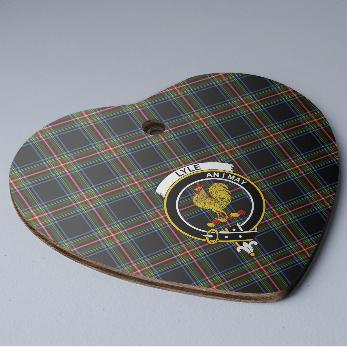 Clan Lyle Tartan Crest Heart Ceramic Ornament VR12 Lyle Tartan Tartan Christmas   