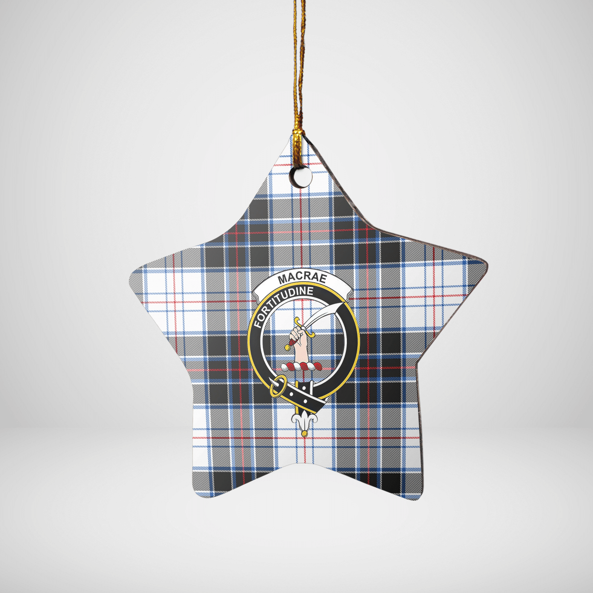 Clan MacRae Dress Modern Tartan Crest Star Ceramic Ornament MH82 MacRae Dress Modern Tartan Tartan Christmas   