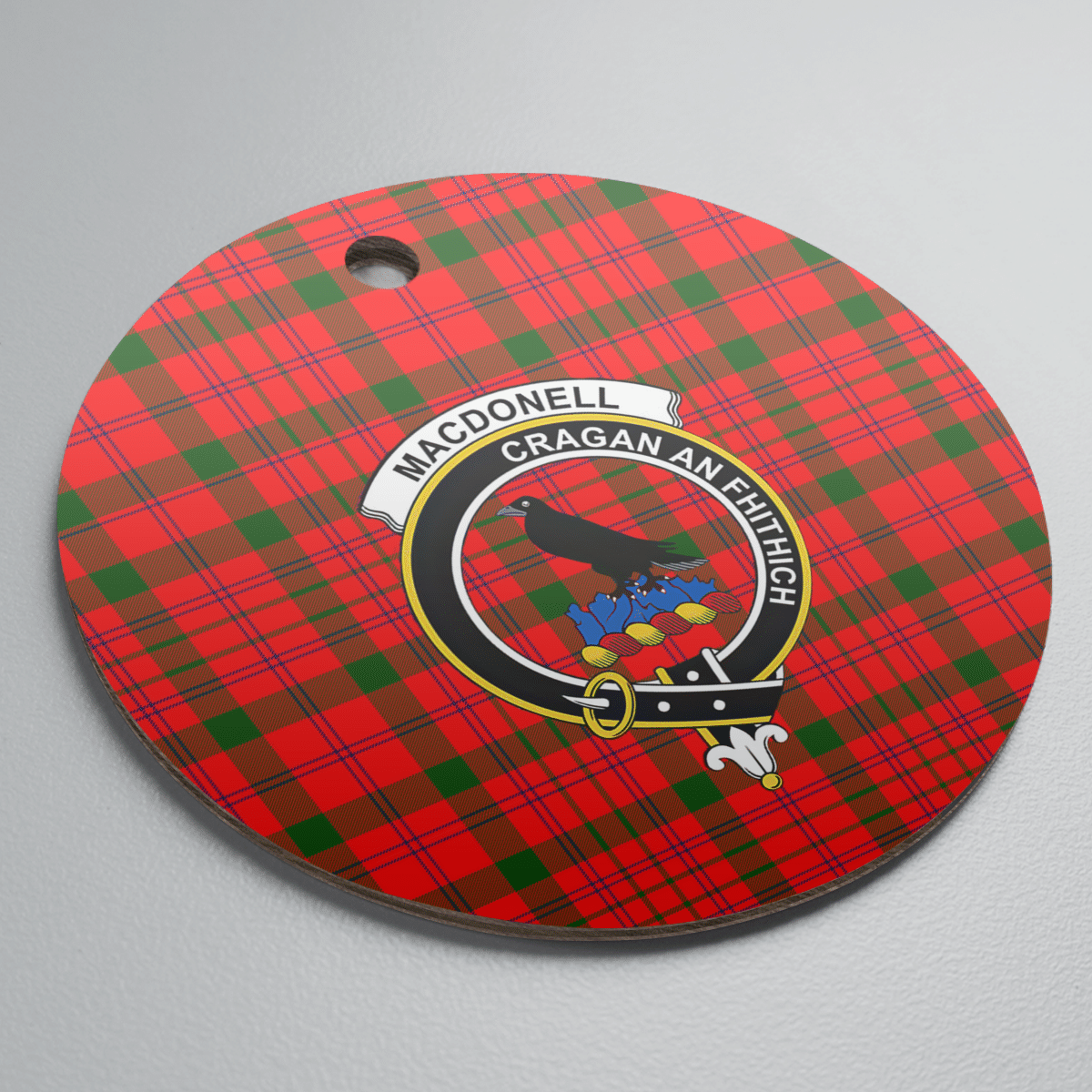 Clan MacDonnell of Keppoch Modern Tartan Crest Round Ceramic Ornament BR78 MacDonnell of Keppoch Modern Tartan Tartan Christmas   