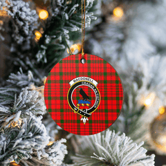 Clan MacDonnell of Keppoch Modern Tartan Crest Round Ceramic Ornament BR78 MacDonnell of Keppoch Modern Tartan Tartan Christmas   