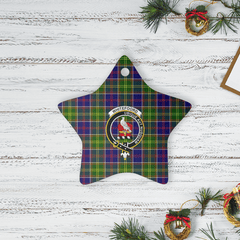 Clan Whitefoord Tartan Crest Star Ceramic Ornament UW74 Whitefoord Tartan Tartan Christmas   