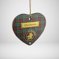 Clan MacDiarmid Modern Tartan Crest Heart Ceramic Ornament FR41 MacDiarmid Modern Tartan Tartan Christmas   