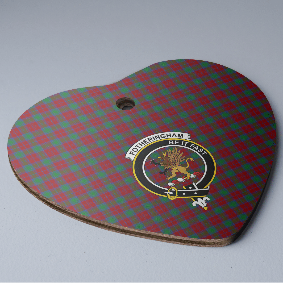 Clan Fotheringham Tartan Crest Heart Ceramic Ornament TH68 Fotheringham Tartan Tartan Christmas   