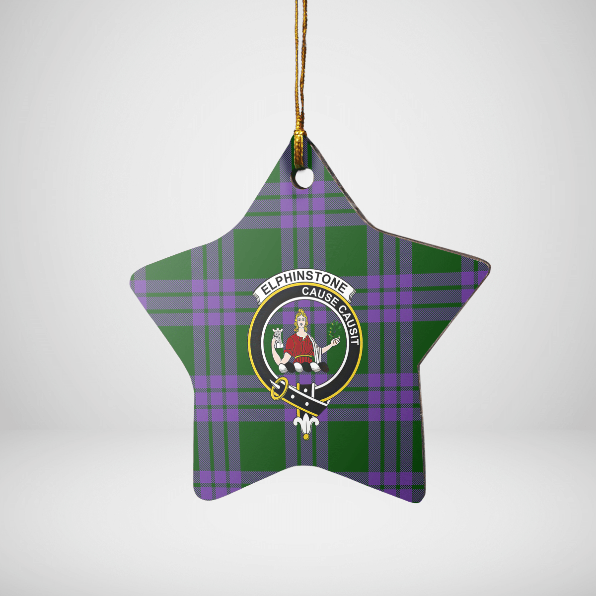 Clan Elphinstone Tartan Crest Star Ceramic Ornament JT77 Elphinstone Tartan Tartan Christmas   