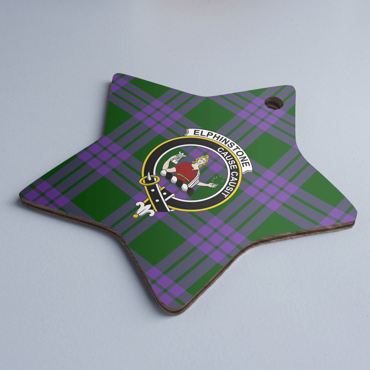 Clan Elphinstone Tartan Crest Star Ceramic Ornament JT77 Elphinstone Tartan Tartan Christmas   