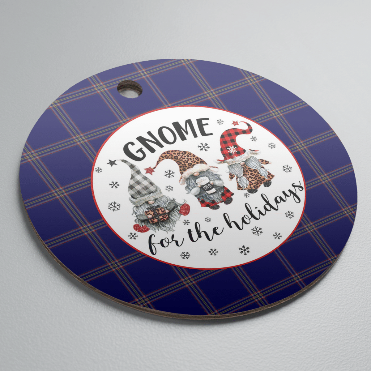 Clan Crichton Tartan Tartan Crest Gnome Round Ceramic Ornament SO95 Crichton Tartan Tartan Christmas   