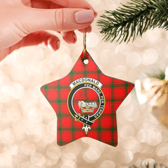 Clan MacDonald of Sleat Tartan Crest Star Ceramic Ornament OI17 MacDonald of Sleat Tartan Tartan Christmas   