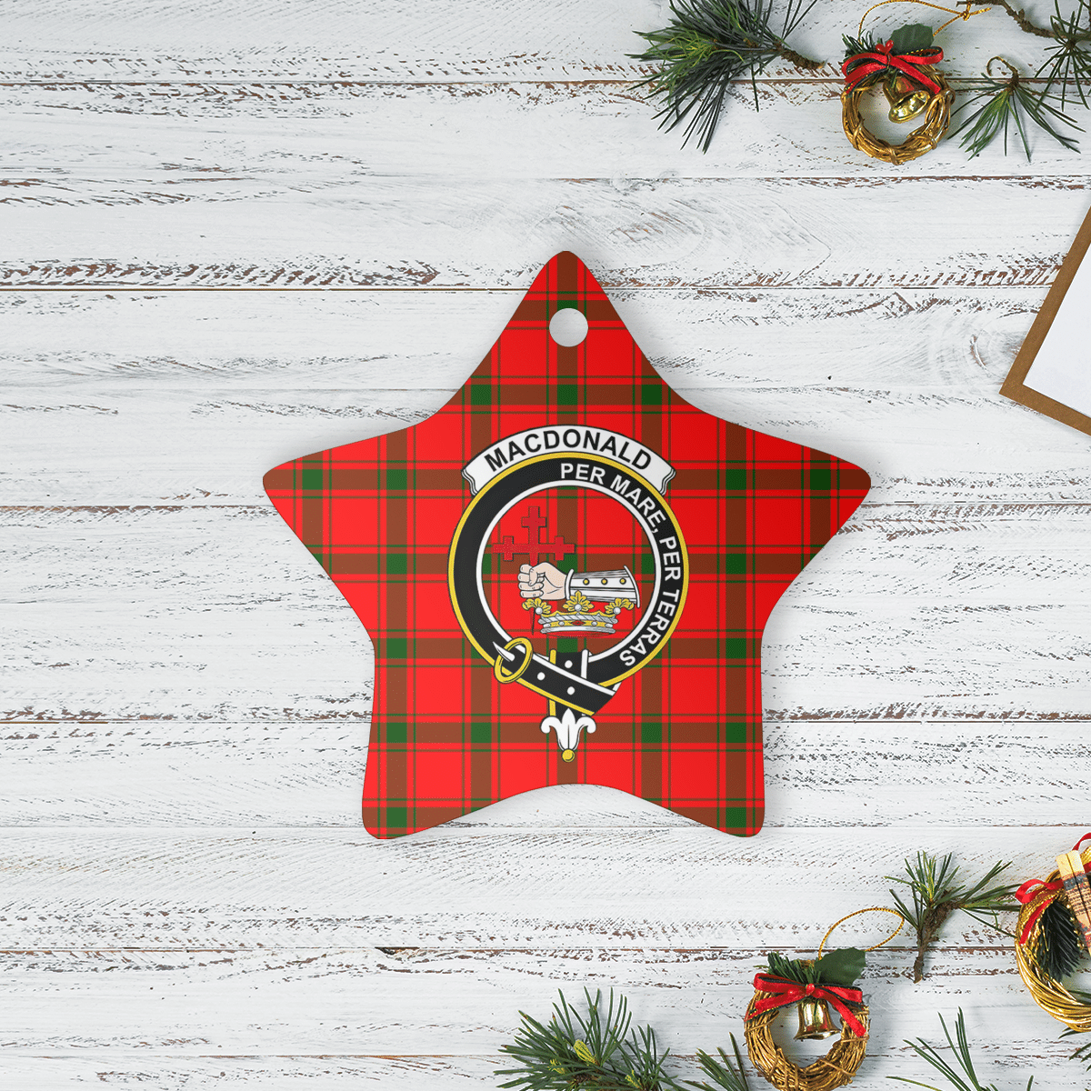 Clan MacDonald of Sleat Tartan Crest Star Ceramic Ornament OI17 MacDonald of Sleat Tartan Tartan Christmas   