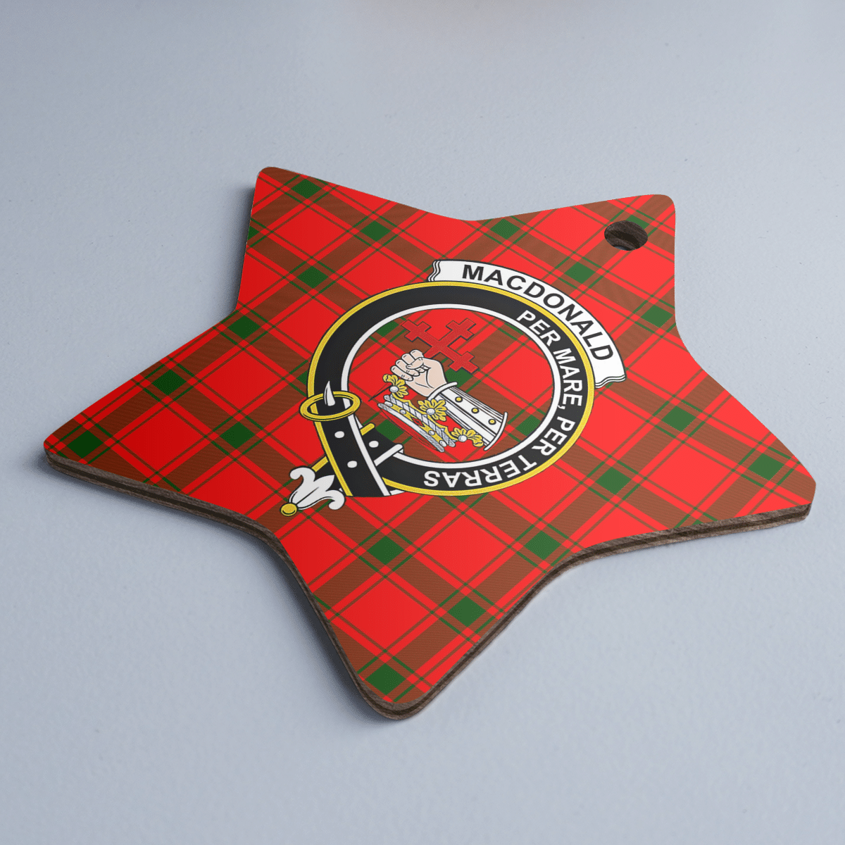 Clan MacDonald of Sleat Tartan Crest Star Ceramic Ornament OI17 MacDonald of Sleat Tartan Tartan Christmas   