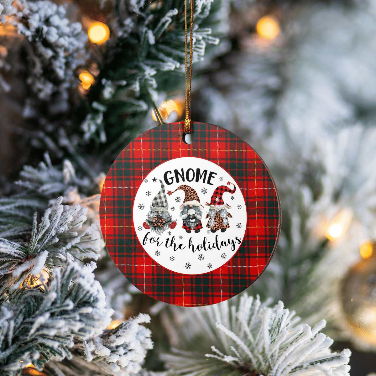 Clan Munro Modern 1 Tartan Tartan Crest Gnome Round Ceramic Ornament OR57 Munro Modern 1 Tartan Tartan Christmas   