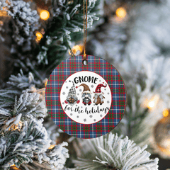 Clan Dalmahoy Tartan Tartan Crest Gnome Round Ceramic Ornament AP82 Dalmahoy Tartan Tartan Christmas   