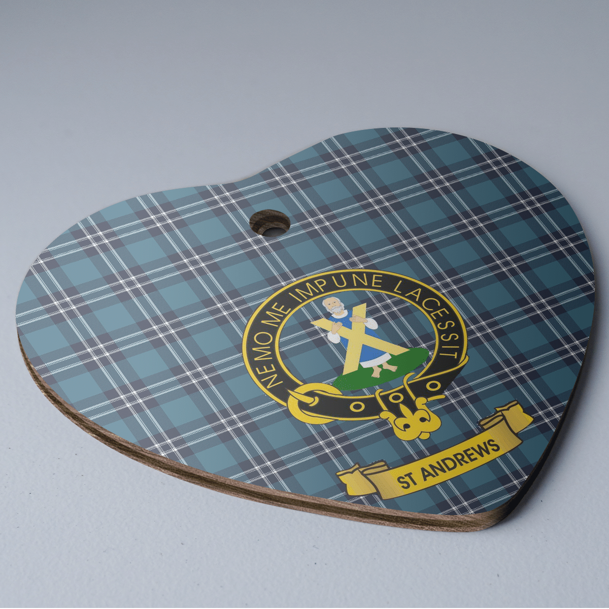 Clan Earl of St Andrews Tartan Crest Heart Ceramic Ornament BP33 Earl of St Andrews Tartan Tartan Christmas   