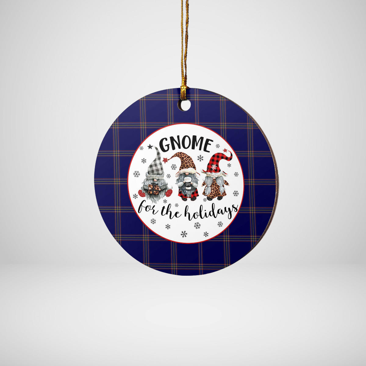 Clan Crichton Tartan Tartan Crest Gnome Round Ceramic Ornament SO95 Crichton Tartan Tartan Christmas   