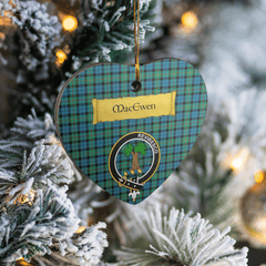 Clan MacEwen Ancient Tartan Crest Heart Ceramic Ornament MB22 MacEwen Ancient Tartan Tartan Christmas   