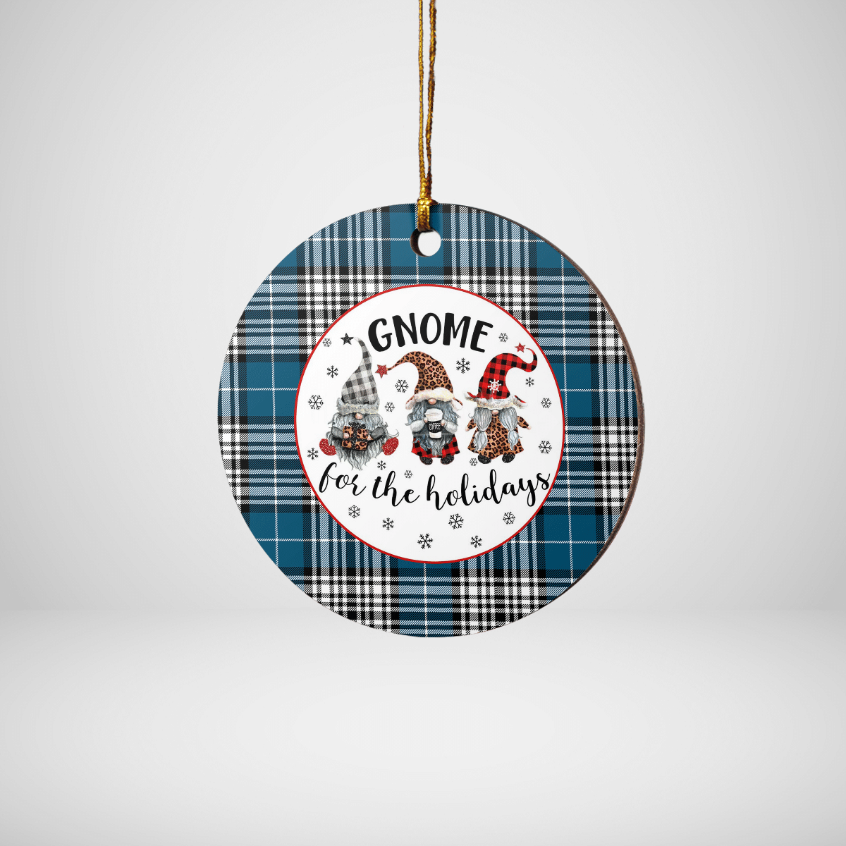 Clan Napier Modern Tartan Tartan Crest Gnome Round Ceramic Ornament UI68 Napier Modern Tartan Tartan Christmas   