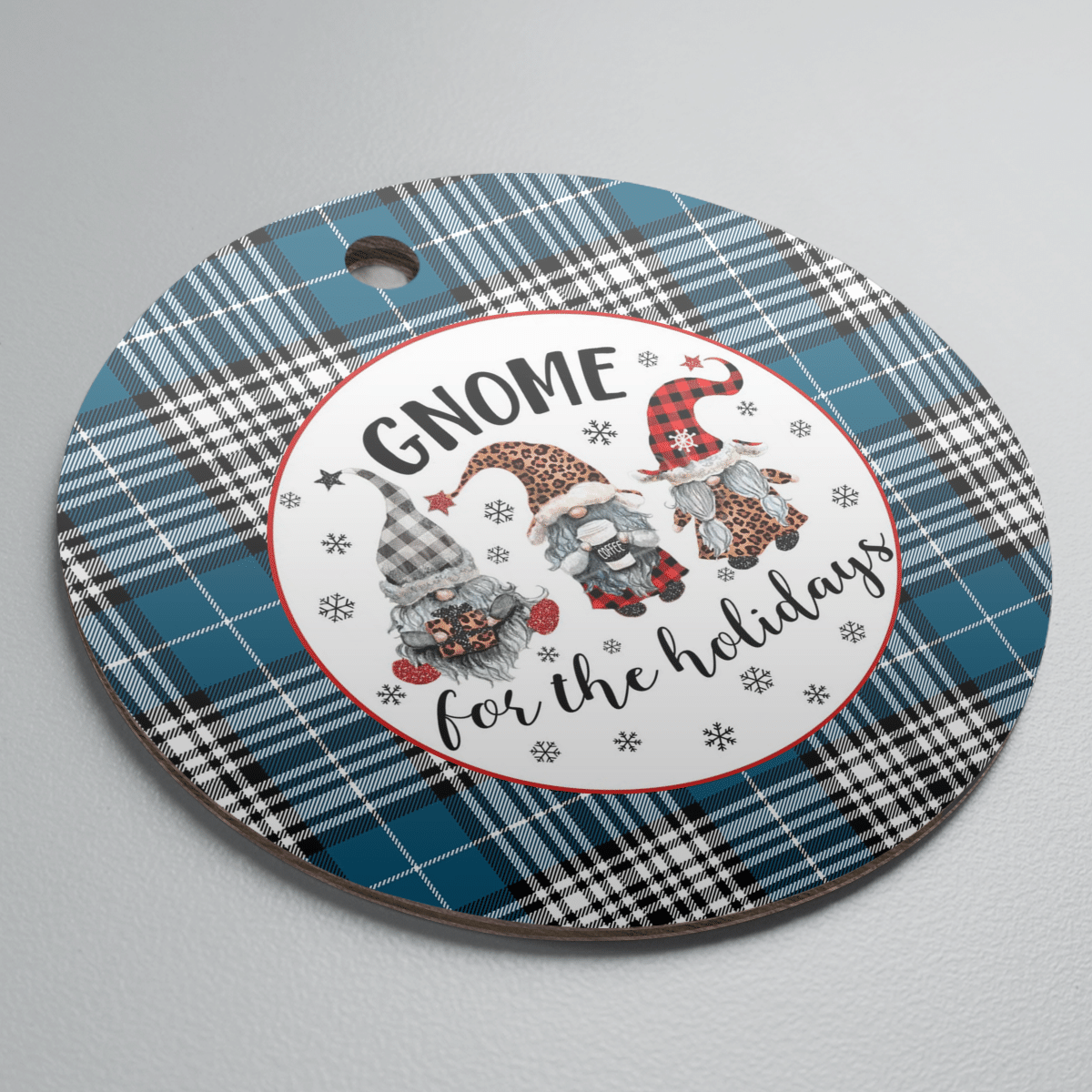 Clan Napier Modern Tartan Tartan Crest Gnome Round Ceramic Ornament UI68 Napier Modern Tartan Tartan Christmas   