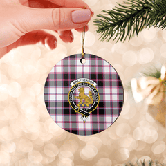 Clan MacPherson Hunting Modern Tartan Crest Round Ceramic Ornament PF43 MacPherson Hunting Modern Tartan Tartan Christmas   