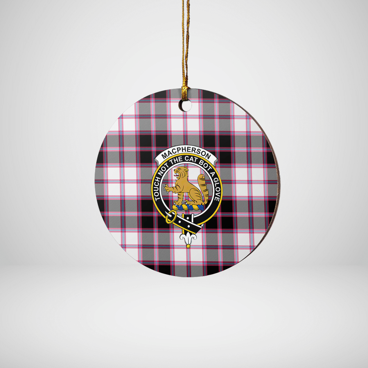 Clan MacPherson Hunting Modern Tartan Crest Round Ceramic Ornament PF43 MacPherson Hunting Modern Tartan Tartan Christmas   