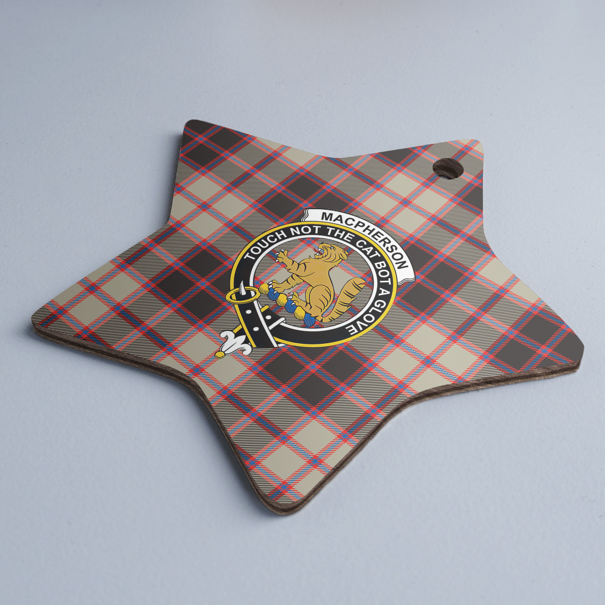 Clan MacPherson Hunting Ancient Tartan Crest Star Ceramic Ornament JC64 MacPherson Hunting Ancient Tartan Tartan Christmas   