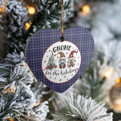 Clan Fleming Tartan Tartan Crest Gnome Heart Ceramic Ornament YN24 Fleming Tartan Tartan Christmas   