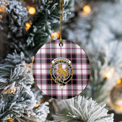 Clan MacPherson Hunting Modern Tartan Crest Round Ceramic Ornament PF43 MacPherson Hunting Modern Tartan Tartan Christmas   