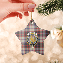 Clan MacPherson Hunting Ancient Tartan Crest Star Ceramic Ornament JC64 MacPherson Hunting Ancient Tartan Tartan Christmas   