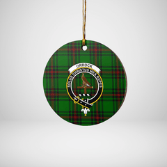 Clan Orrock (Fife) Tartan Crest Round Ceramic Ornament HX36 Orrock (Fife) Tartan Tartan Christmas   