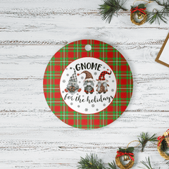 Clan Grierson Tartan Tartan Crest Gnome Round Ceramic Ornament ON43 Grierson Tartan Tartan Christmas   