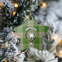 Clan Cunningham Dress Green Dancers Tartan Crest Star Ceramic Ornament ND13 Cunningham Dress Green Dancers Tartan Tartan Christmas   