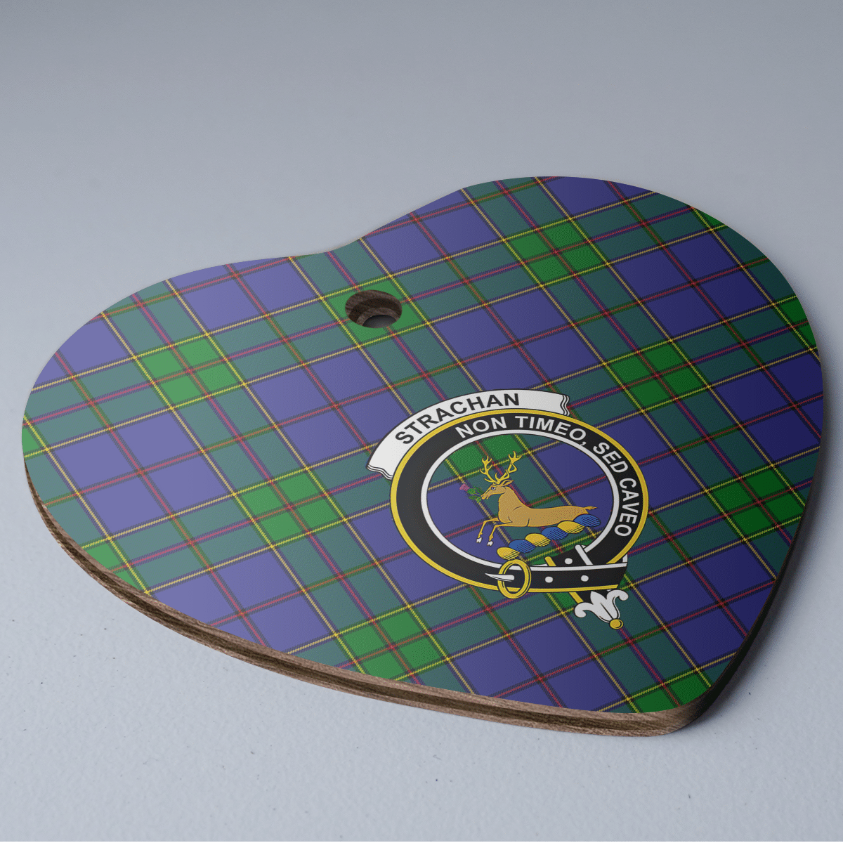 Clan Strachan Tartan Crest Heart Ceramic Ornament UQ33 Strachan Tartan Tartan Christmas   