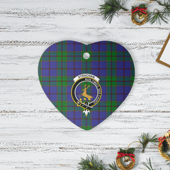 Clan Strachan Tartan Crest Heart Ceramic Ornament UQ33 Strachan Tartan Tartan Christmas   