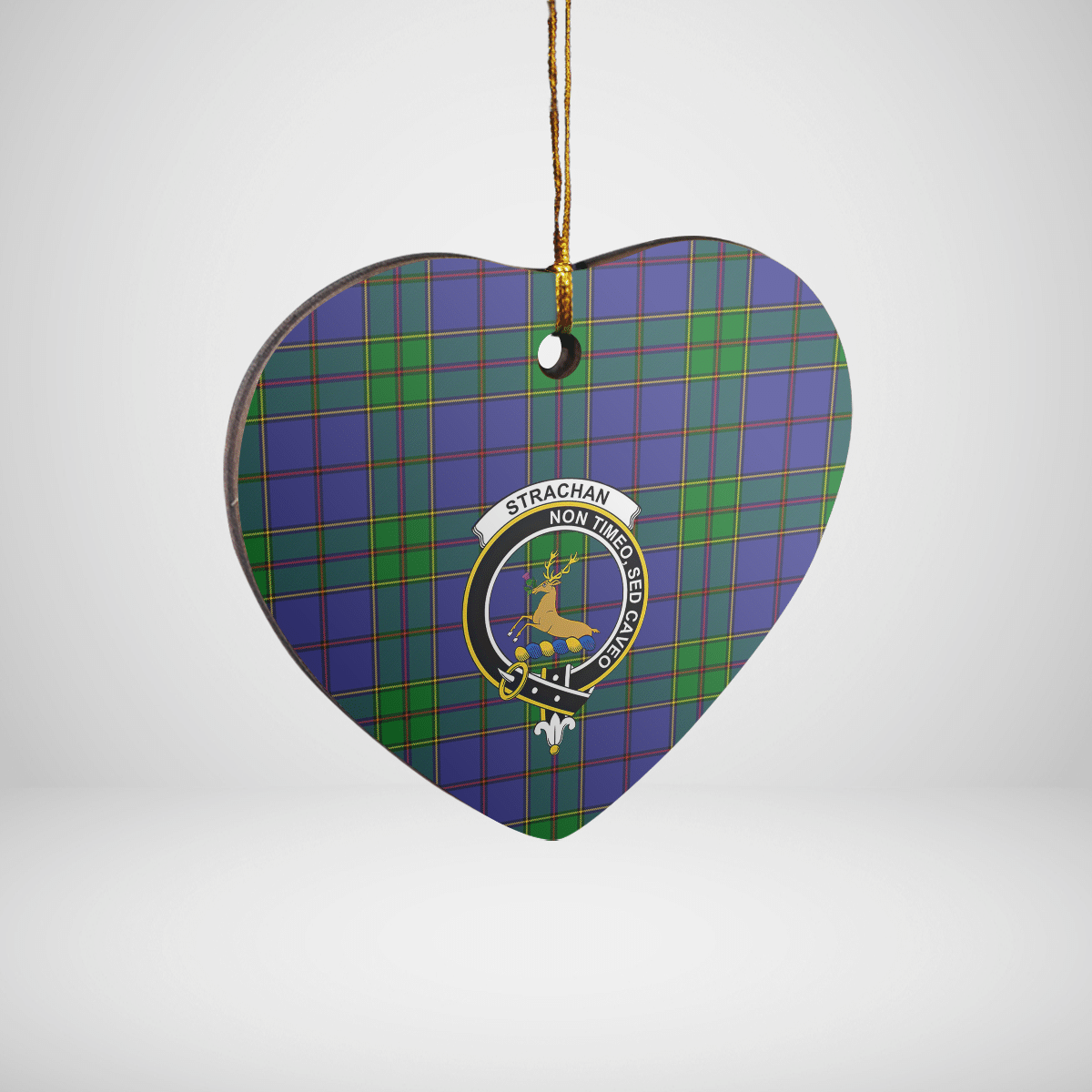 Clan Strachan Tartan Crest Heart Ceramic Ornament UQ33 Strachan Tartan Tartan Christmas   