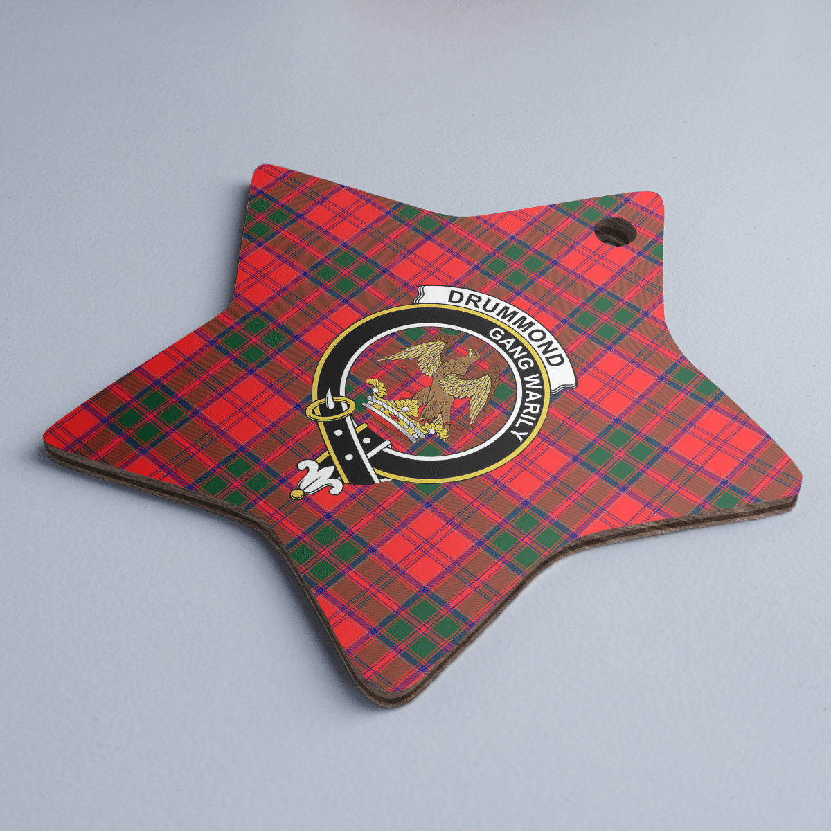 Clan Drummond Modern Tartan Crest Star Ceramic Ornament CG33 Drummond Modern Tartan Tartan Christmas   