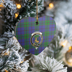 Clan Strachan Tartan Crest Heart Ceramic Ornament UQ33 Strachan Tartan Tartan Christmas   