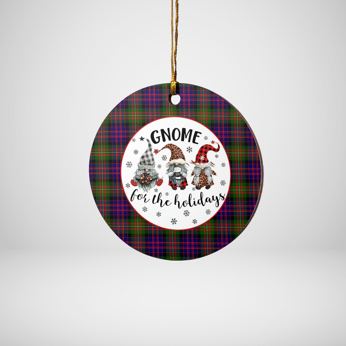 Clan MacDonnell of Glengarry Modern Tartan Tartan Crest Gnome Round Ceramic Ornament DL17 MacDonnell of Glengarry Modern Tartan Tartan Christmas   