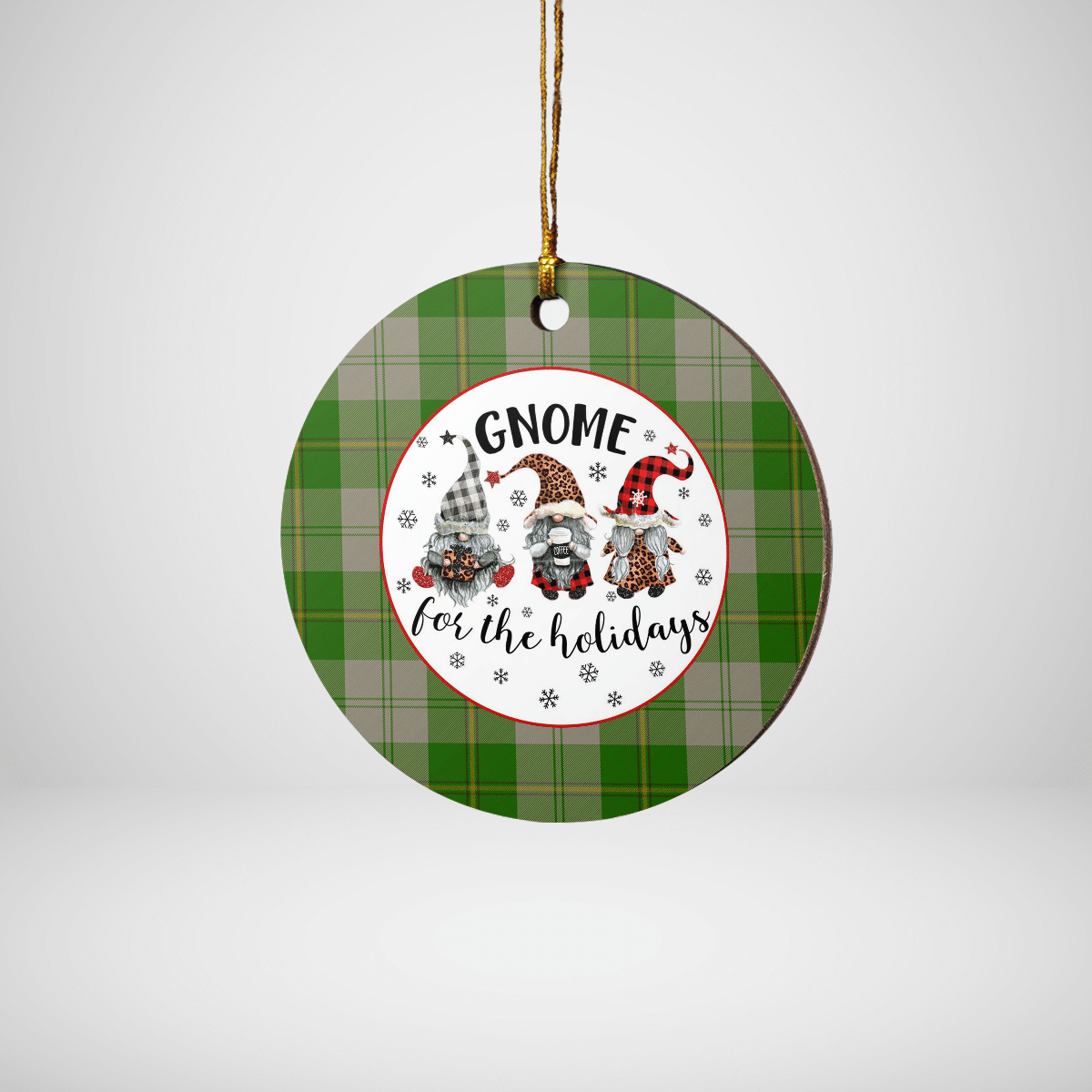 Clan Cunningham Dress Green Dancers Tartan Tartan Crest Gnome Round Ceramic Ornament QV36 Cunningham Dress Green Dancers Tartan Tartan Christmas   