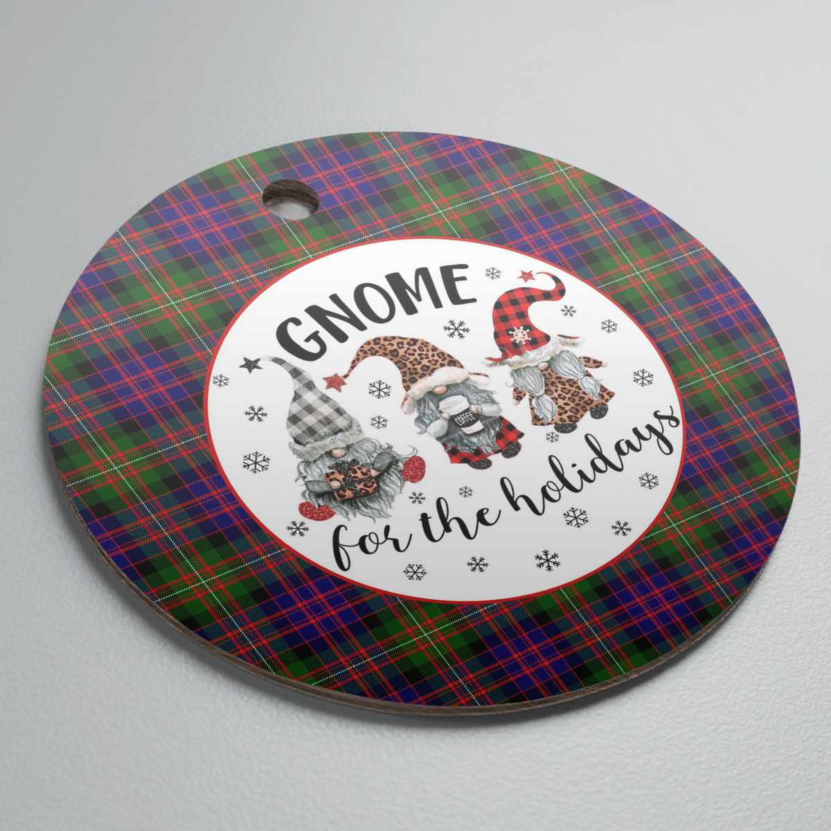 Clan MacDonnell of Glengarry Modern Tartan Tartan Crest Gnome Round Ceramic Ornament DL17 MacDonnell of Glengarry Modern Tartan Tartan Christmas   