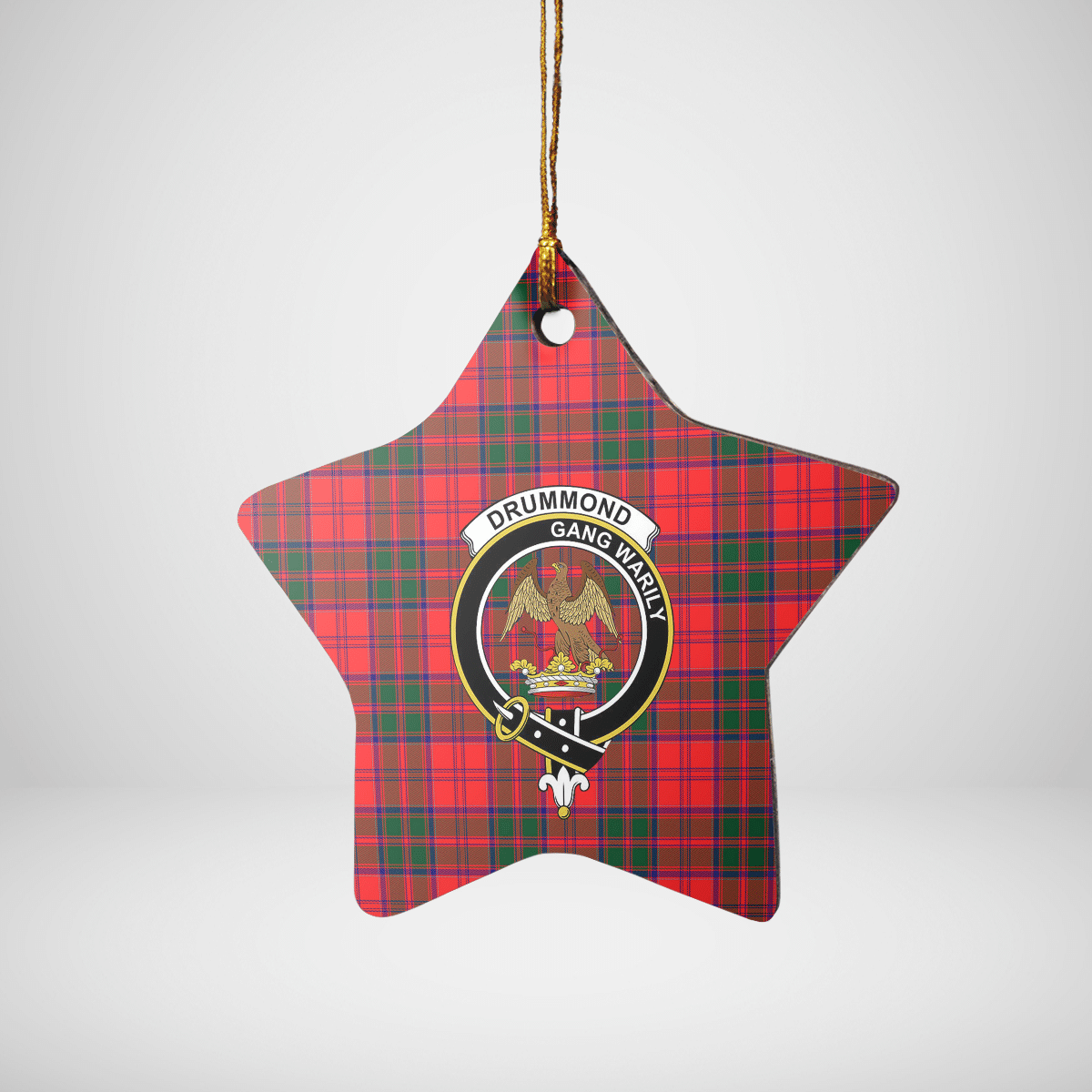 Clan Drummond Modern Tartan Crest Star Ceramic Ornament CG33 Drummond Modern Tartan Tartan Christmas   