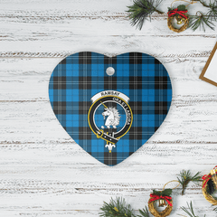 Clan Ramsay Blue Ancient Tartan Crest Heart Ceramic Ornament SL23 Ramsay Blue Ancient Tartan Tartan Christmas   