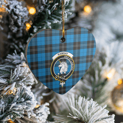 Clan Ramsay Blue Ancient Tartan Crest Heart Ceramic Ornament SL23 Ramsay Blue Ancient Tartan Tartan Christmas   