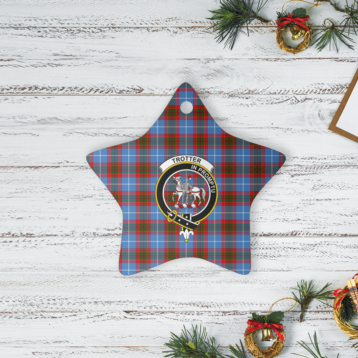 Clan Trotter Tartan Crest Star Ceramic Ornament WF71 Trotter Tartan Tartan Christmas   