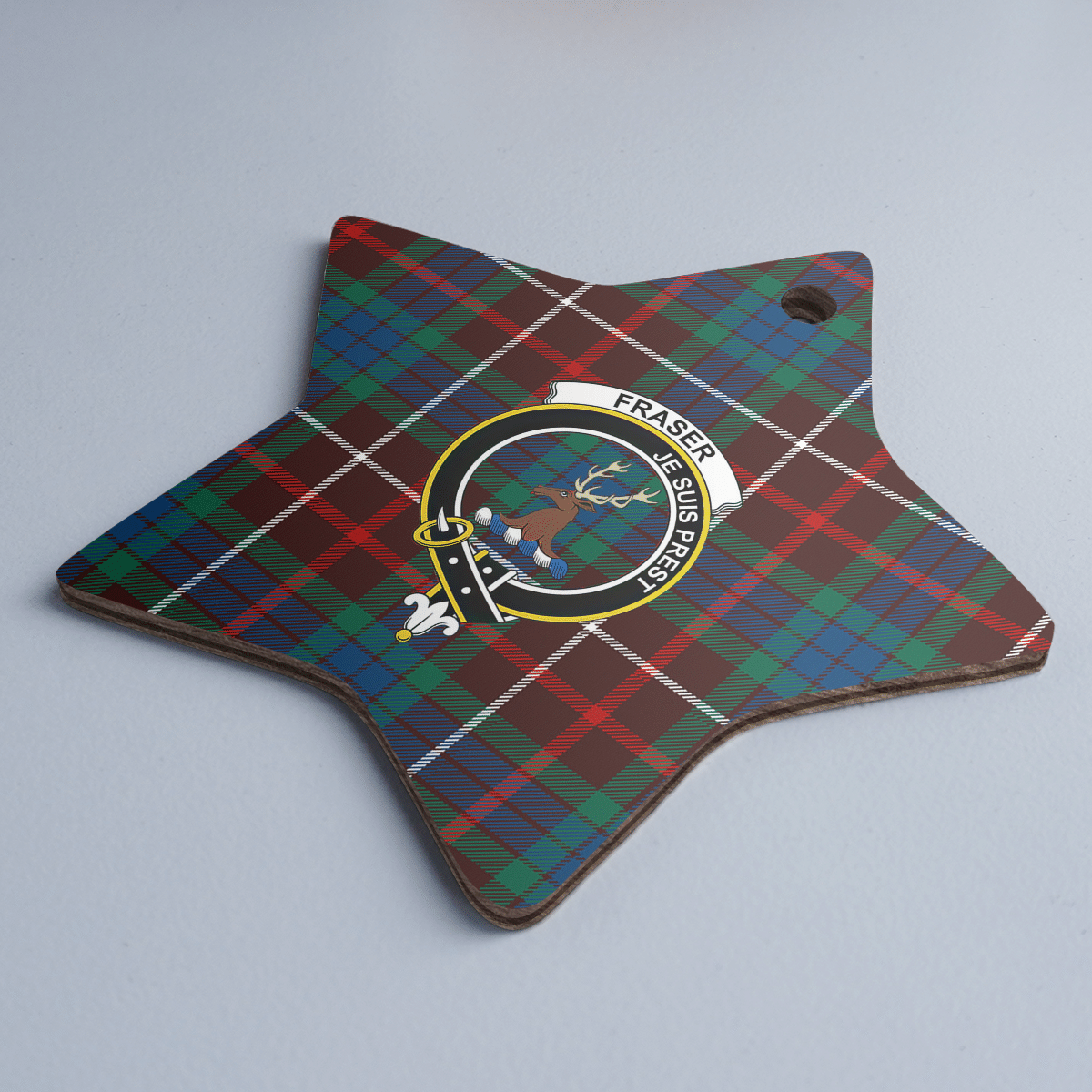 Clan Fraser Hunting Ancient Tartan Crest Star Ceramic Ornament IC84 Fraser Hunting Ancient Tartan Tartan Christmas   