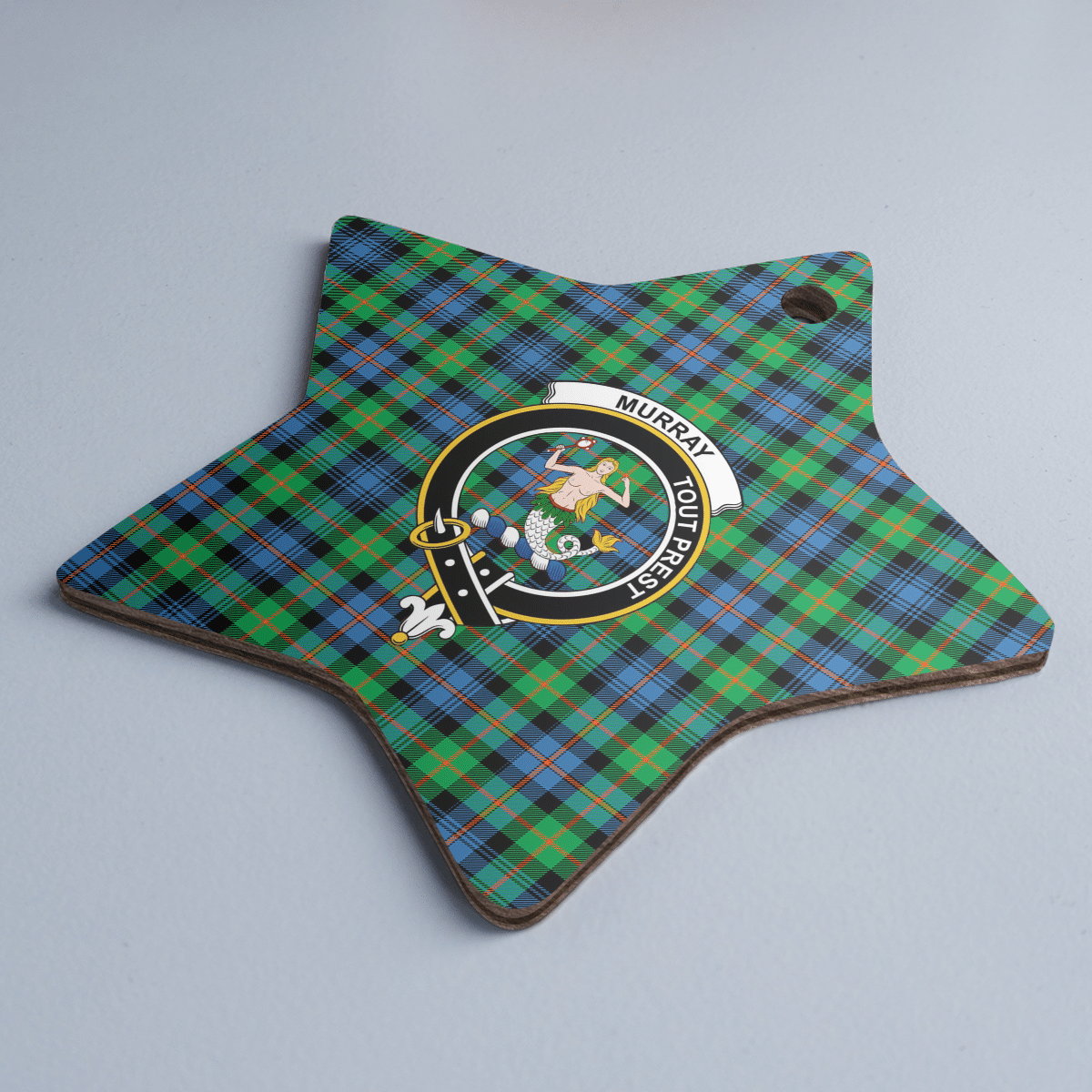 Clan Murray of Atholl Ancient Tartan Crest Star Ceramic Ornament PQ72 Murray of Atholl Ancient Tartan Tartan Christmas   